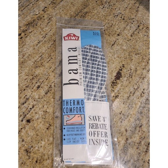 Kiwi bama Thermo Comfort Wool Aluminum Insoles Size  W 9-9.5 M 7-7.5 0ne Pair­ - Picture 1 of 9
